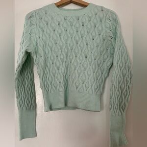 Mint Green Cable Knit Sweater